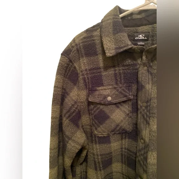 O’neill “Glacier Plaid High Pile Superfleece”. Size L. New with tags - Picture 4 of 8
